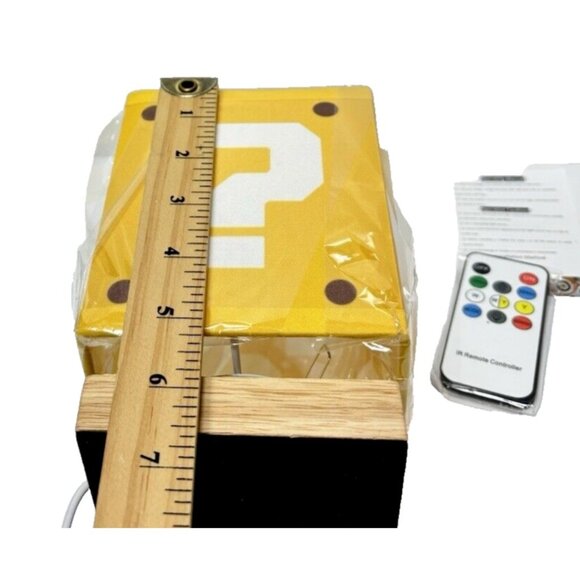 Mario Night Light for Kids Yellow Question Power Up Cube Square Color Changing - Picture 7 of 9